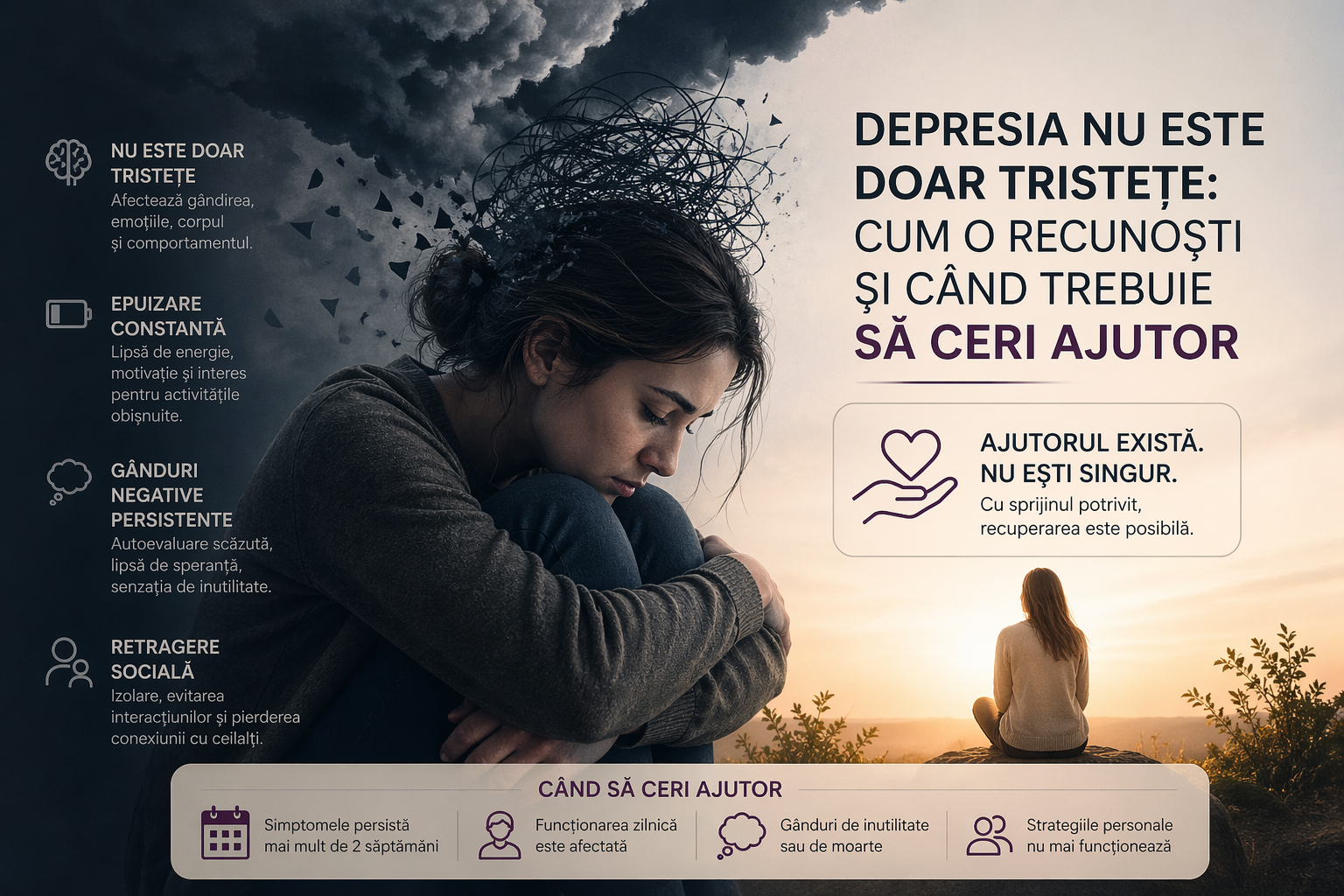 Depresia nu este doar tristețe: cum o recunoști și când trebuie să ceri ajutor